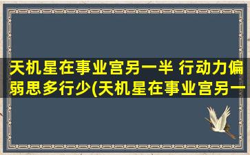 天机星在事业宫另一半 行动力偏弱思多行少(天机星在事业宫另一半行动力弱的原因与解决方法)